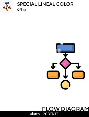 Flussdiagramm spezielles lineales Farbvektorsymbol. Flussdiagramm-Symbole für Ihr Geschäftsprojekt Stock Vektor