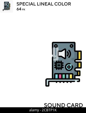 Soundkarte spezielles lineales Farbvektorsymbol. Soundkarten-Symbole für Ihr Geschäftsprojekt Stock Vektor