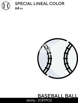 Baseball Ball Spezielle lineare Farbe Vektor-Symbol. Baseball-Symbole für Ihr Business-Projekt Stock Vektor