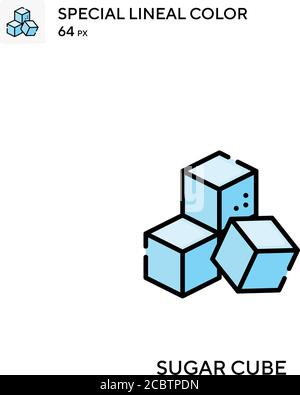 Zuckerwürfel spezielles lineales Farbvektorsymbol. Sugar Cube Icons für Ihr Business-Projekt Stock Vektor