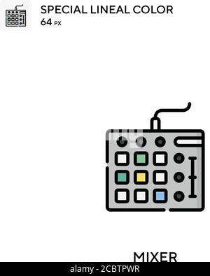Mischpult spezielles lineales Farbvektorsymbol. Mixer-Symbole für Ihr Geschäftsprojekt Stock Vektor