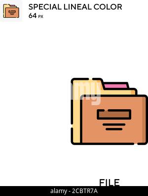 Datei spezielles lineales Farbvektorsymbol. Dateisymbole für Ihr Geschäftsprojekt Stock Vektor