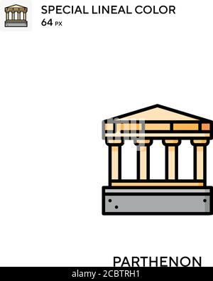 Parthenon spezielles lineales Farbvektorsymbol. Parthenon Icons für Ihr Business-Projekt Stock Vektor