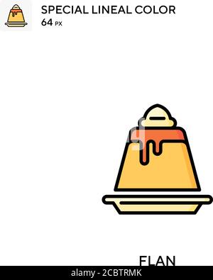 Flan spezielles lineales Farbvektorsymbol. Flan-Symbole für Ihr Geschäftsprojekt Stock Vektor