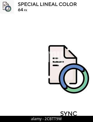 Sync Special Lineal Farbe Vektor-Symbol. Symbole für Ihr Geschäftsprojekt synchronisieren Stock Vektor