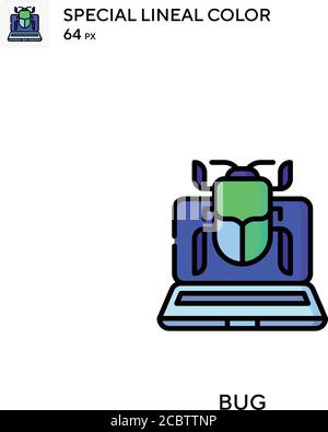 Bug spezielles lineales Farbvektorsymbol. Fehlersymbole für Ihr Geschäftsprojekt Stock Vektor