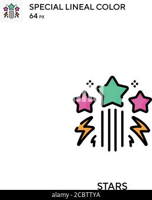Sterne spezielles lineales Farbvektorsymbol. Stars-Symbole für Ihr Geschäftsprojekt Stock Vektor