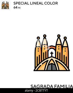 Sagrada familia spezielles lineales Farbvektor-Symbol. Sagrada familia Icons für Ihr Business-Projekt Stock Vektor