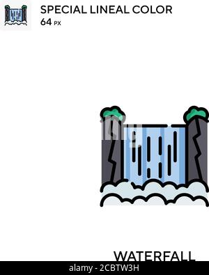 Wasserfall spezielles lineales Farbvektorsymbol. Wasserfallsymbole für Ihr Geschäftsprojekt Stock Vektor