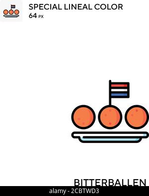 Bitterballen spezielles lineales Farbvektorsymbol. Bitterballen Icons für Ihr Business-Projekt Stock Vektor