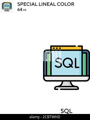 SQL Special lineales Farbvektorsymbol. SQL-Symbole für Ihr Geschäftsprojekt Stock Vektor