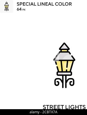 Straßenbeleuchtung Spezielle lineare Farbe Vektor-Symbol. Straßenbeleuchtung Symbole für Ihr Geschäftsprojekt Stock Vektor