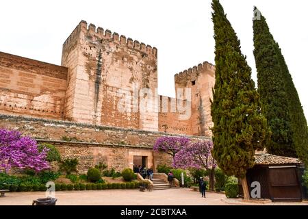 Eingang von Alcazaba Stockfoto