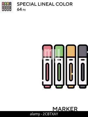 Marker spezielles lineales Farbvektorsymbol. Markierungssymbole für Ihr Geschäftsprojekt Stock Vektor