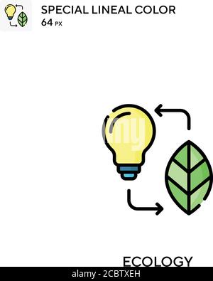 Ökologie spezielles lineales Farbvektorsymbol. Ökologie Symbole für Ihr Business-Projekt Stock Vektor