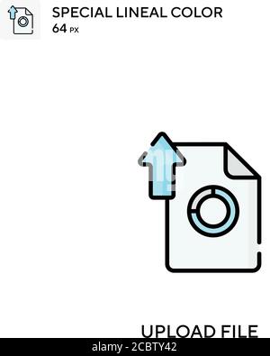 Datei hochladen spezielles lineales Farbvektorsymbol. Dateisymbole für Ihr Geschäftsprojekt hochladen Stock Vektor
