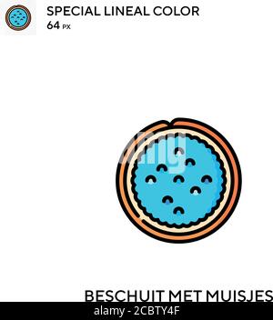 Beschuit met muisjes Spezielle lineare Farbe Vektor-Symbol. Beschuit met muisjes Icons für Ihr Business-Projekt Stock Vektor