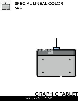 Grafiktablett spezielles lineales Farbvektorsymbol. Grafische Tablettsymbole für Ihr Geschäftsprojekt Stock Vektor