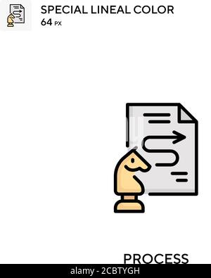 Spezielles lineales Farbvektorsymbol verarbeiten. Prozesssymbole für Ihr Geschäftsprojekt Stock Vektor