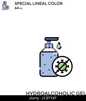 Hydroalkoholisches Gel Spezielle lineare Farbe Vektor-Symbol. Hydroalkoholische Gelsymbole für Ihr Geschäftsprojekt Stock Vektor