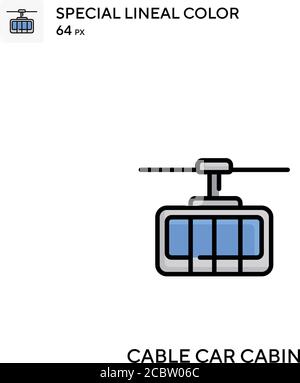 Cable Car Cabin Special Lineal Farbe Vektor-Symbol. Cable Car Kabine Symbole für Ihr Business-Projekt Stock Vektor