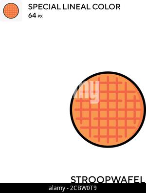 Stroopwafel spezielles lineales Farbvektorsymbol. Stroopwafel Icons für Ihr Business-Projekt Stock Vektor