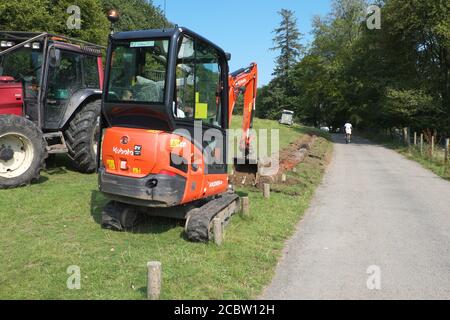 Mit einem großen Anstieg der Besucher nach der Sperre und Lake District Straßen blockiert, versucht der National Trust, sorgloses Parken zu verhindern Stockfoto