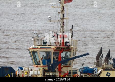 Schlepper geht nach Manon, um sie nach Portbury zu bringen Docks Stockfoto