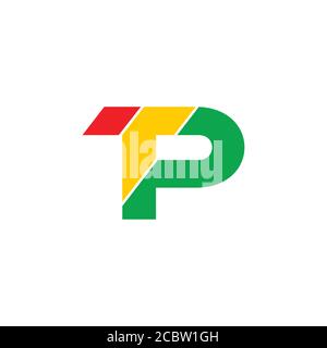 Buchstabe tp geometrische bunte Logo Vektor Stock Vektor