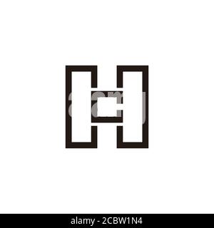Buchstabe hc geometrische einfache Konstruktion Logo Vektor Stock Vektor