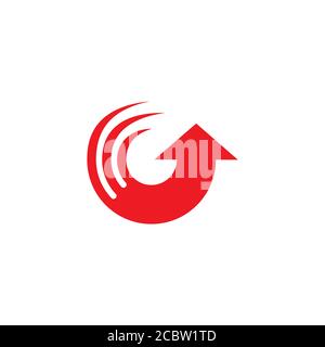 Streifen Drehbewegung Pfeil nach oben logo Vektor Stock Vektor