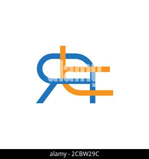 Buchstabe rt verknüpft bunte lineare geometrische Design Symbol Logo Vektor Stock Vektor