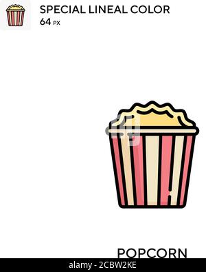 Popcorn Special Lineal Farbe Vektor-Symbol. Popcorn-Symbole für Ihr Geschäftsprojekt Stock Vektor