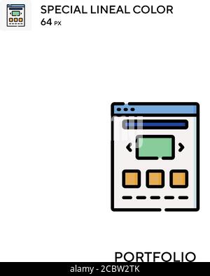 Portfolio spezielles lineales Farbvektorsymbol. Portfolio-Symbole für Ihr Geschäftsprojekt Stock Vektor
