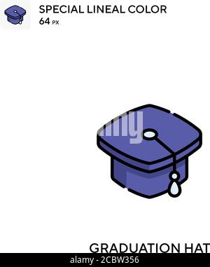 Graduierung Hut Besondere Lineal Farbe Vektor-Symbol. Graduation hat Icons für Ihr Business-Projekt Stock Vektor