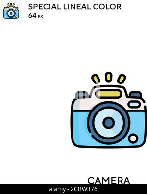 Camera Special lineales Farbvektorsymbol. Kamerasymbole für Ihr Geschäftsprojekt Stock Vektor