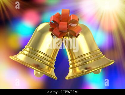 Golden Jingle Bells - 3D Stockfoto