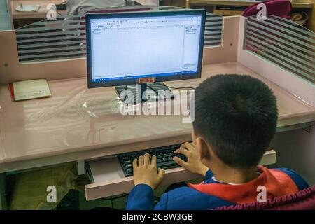 Ein Computerstudium im Mangyongdae Kinderpalast, Nordkorea Stockfoto