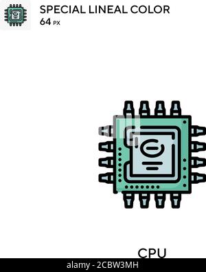 CPU-spezielles lineales Farbvektorsymbol. CPU-Symbole für Ihr Geschäftsprojekt Stock Vektor