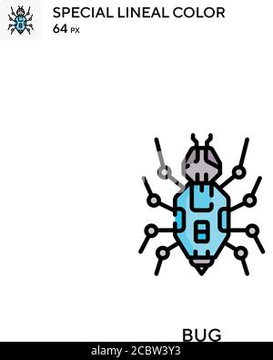Bug spezielles lineales Farbvektorsymbol. Fehlersymbole für Ihr Geschäftsprojekt Stock Vektor