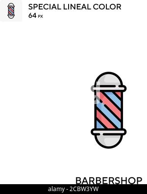 Barbershop spezielles lineales Farbvektorsymbol. Barbershop-Icons für Ihr Business-Projekt Stock Vektor