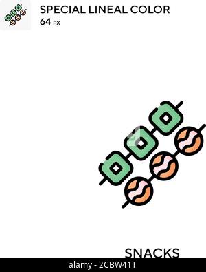 Snacks Spezielle lineare Farbe Vektor-Symbol. Snacks Symbole für Ihr Business-Projekt Stock Vektor