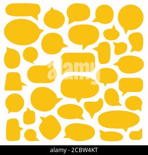 Set von leeren Sprechblase in flachem Design, Aufkleber für Chat-Symbol. Stock Vektor