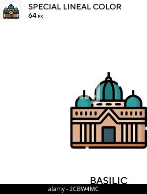 Basilisches spezielles lineales Farbvektorsymbol. Basilic Icons für Ihr Business-Projekt Stock Vektor