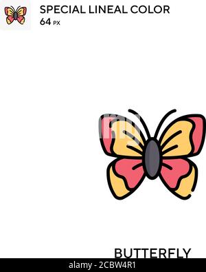 Schmetterling spezielles lineales Farbvektor-Symbol. Schmetterlingsbilder für Ihr Geschäftsprojekt Stock Vektor