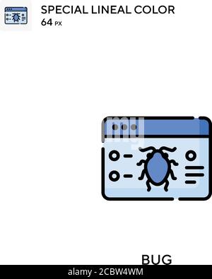 Bug spezielles lineales Farbvektorsymbol. Fehlersymbole für Ihr Geschäftsprojekt Stock Vektor