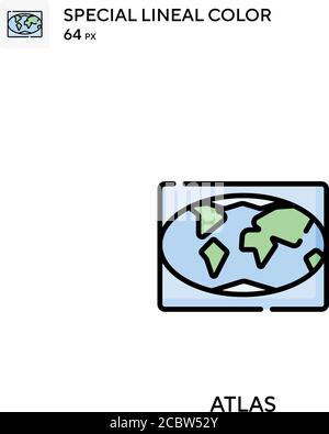 Atlas Special Lineal Farbe Vektor-Symbol. Atlas-Symbole für Ihr Geschäftsprojekt Stock Vektor