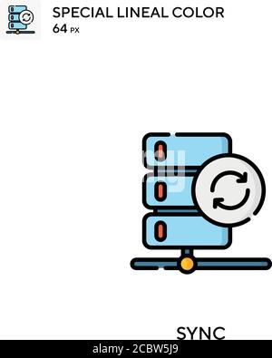 Sync Special Lineal Farbe Vektor-Symbol. Symbole für Ihr Geschäftsprojekt synchronisieren Stock Vektor