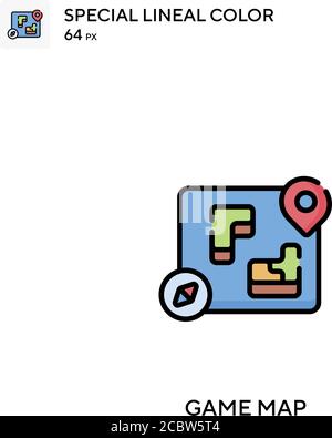 Spielkarte Spezielle Linienfarbe Vektor-Symbol. Spielplan-Symbole für Ihr Geschäftsprojekt Stock Vektor