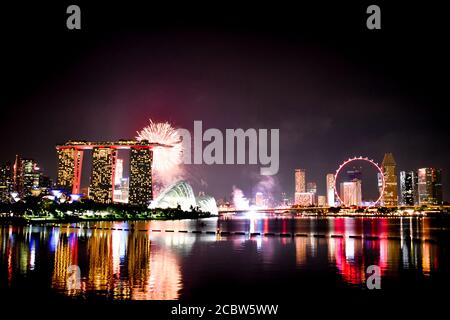 Feuerwerk in Singapur Stockfoto